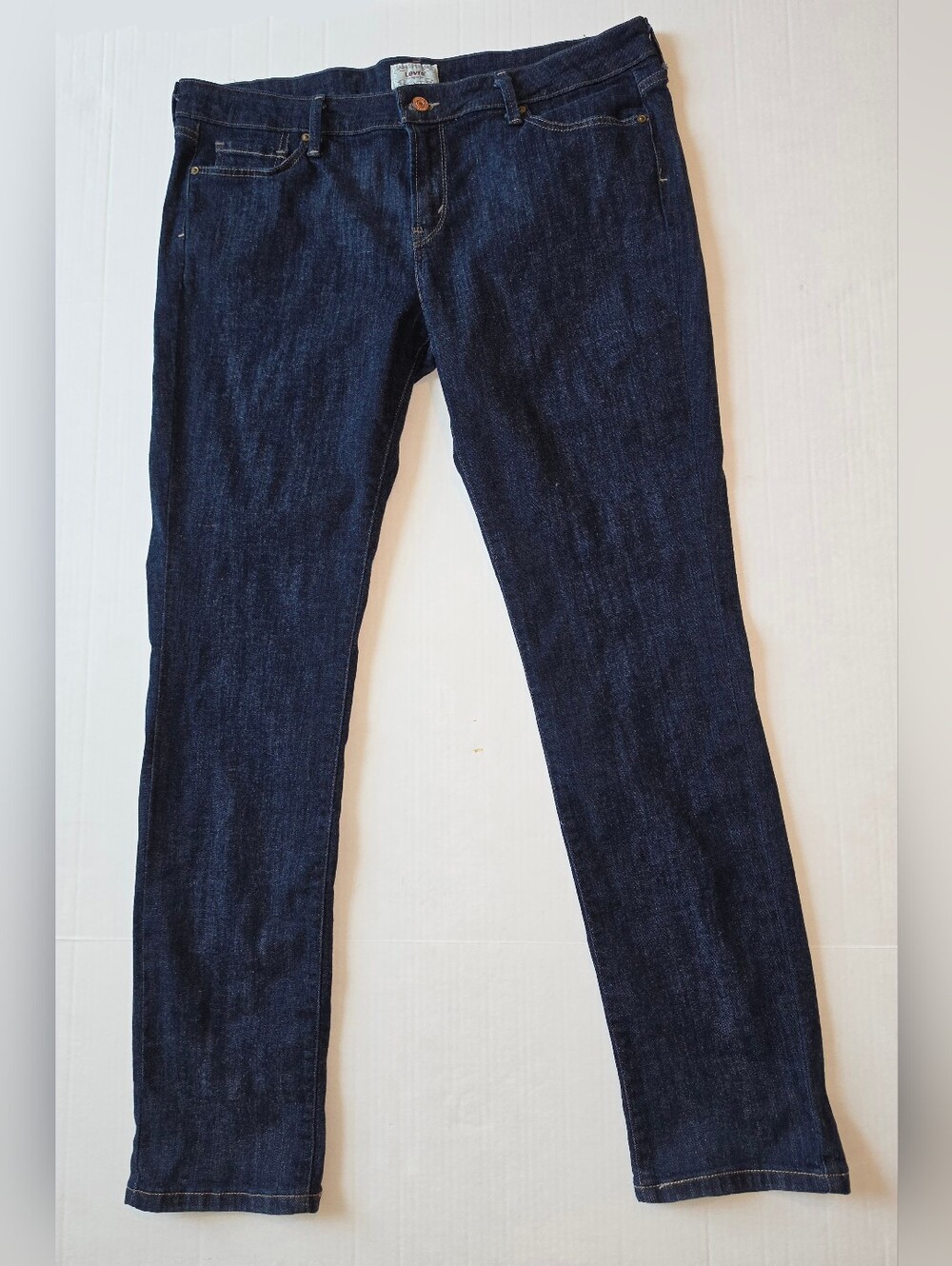 Levi's Women's 545 Skinny Leg Straight Dark Wash Blue Jeans Sz 14